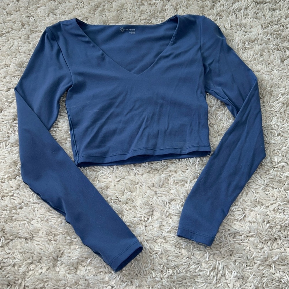 OFFLINE By Aerie Real Me Long Sleeve V-Neck T-Shirt